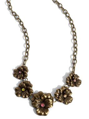 Paparazzi Blatant Botanicals Brass Necklace & Earrings Set